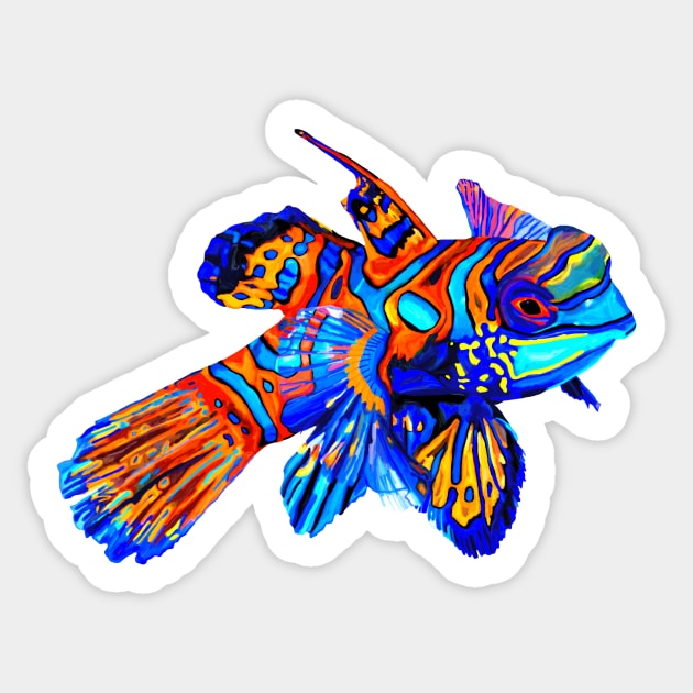 Vibrant Mandarinfish Sticker by Art by Deborah Camp